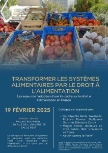 Colloque : Transformer les systèmes alimentaires par le droit à l'alimentation